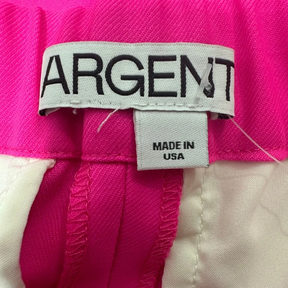 Argent Hot Pink Wool Blend Straight Leg Trousers High Rise Elastic Back 25W